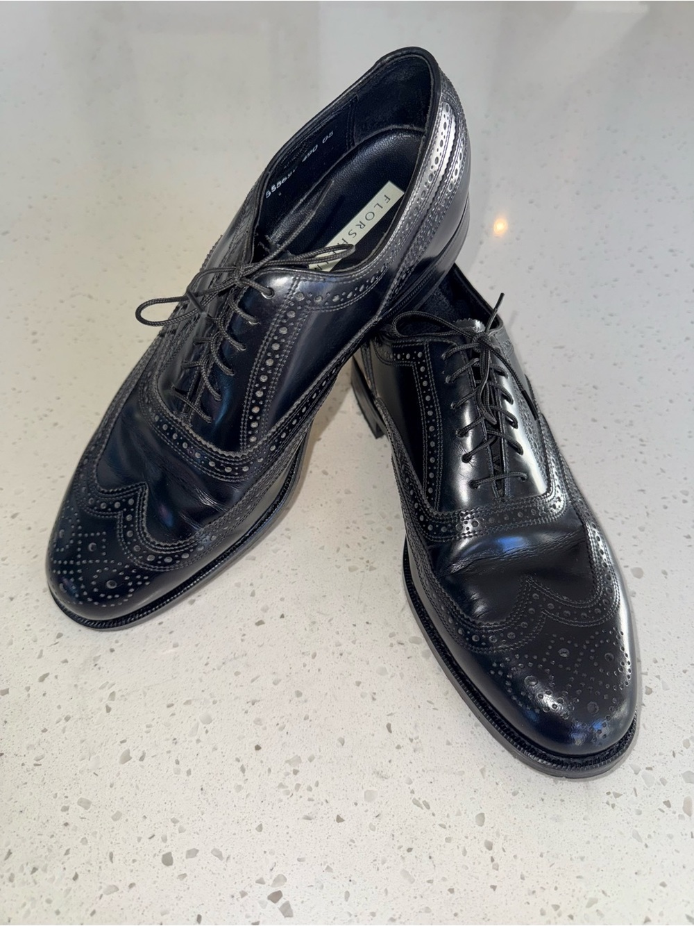 Florsheim Black Wingtip Brogue Leather Oxfords